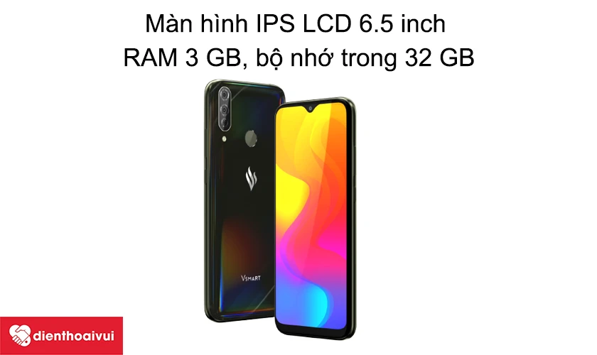 Màn hình IPS LCD 6.5 inch, RAM 3 GB, bộ nhớ trong 32 GB