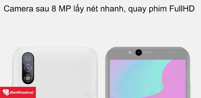 Vsmart Bee 3 được trang bị camera sau 8 MP lấy nét nhanh, quay phim FullHD