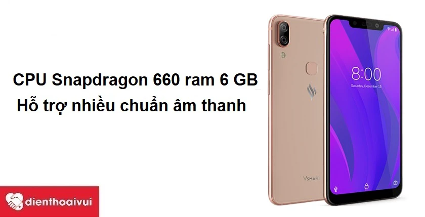 Vsmart Active 1 Plus - CPU Snapdragon 660 v&agrave; ram 6 GB mạnh mẽ, hỗ trợ nhiều chuẩn &acirc;m thanh