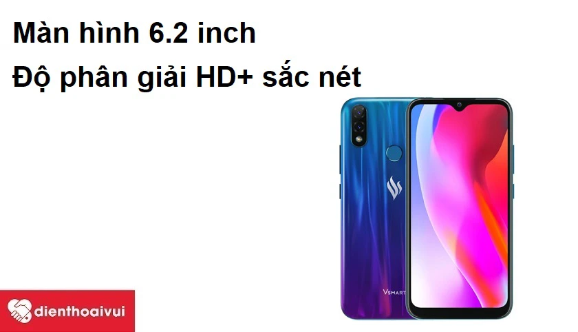 M&agrave;n h&igrave;nh 6.2 inch, độ ph&acirc;n giải HD+ hiển thị sắc n&eacute;t