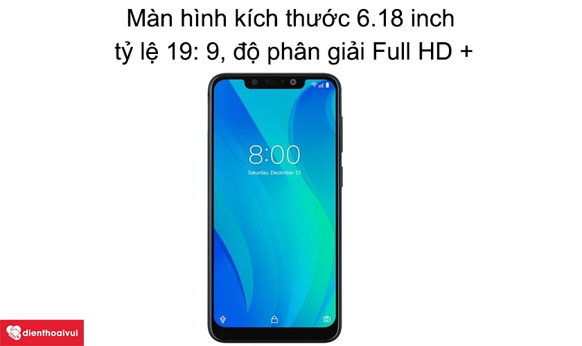 M&agrave;n h&igrave;nh k&iacute;ch thước 6.18 inch tỷ lệ 19: 9, độ ph&acirc;n giải Full HD +
