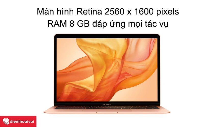 M&agrave;n h&igrave;nh Retina 2560 x 1600 pixels, RAM 8 GB đ&aacute;p ứng mọi t&aacute;c vụ