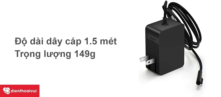 Trọng lượng chỉ 149g, chiều d&agrave;i d&acirc;y l&ecirc;n đến 1.5m