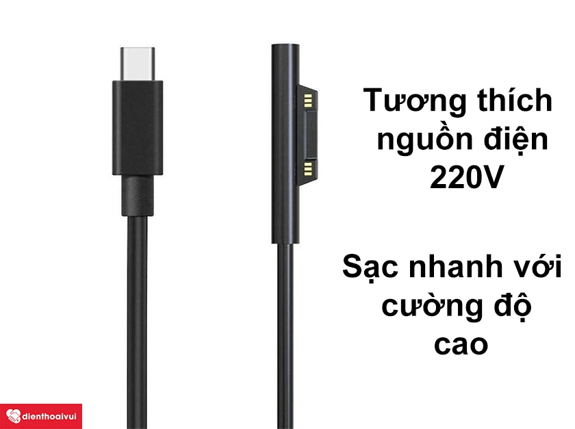 Tương thích nguồn điện 220V, sạc nhanh với cường độ cao