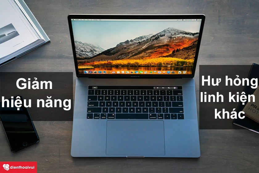 Macbook Pro 2018 bị n&oacute;ng khi sử dụng do kh&ocirc;ng vệ sinh l&agrave;m giảm đ&aacute;ng kể hiệu năng