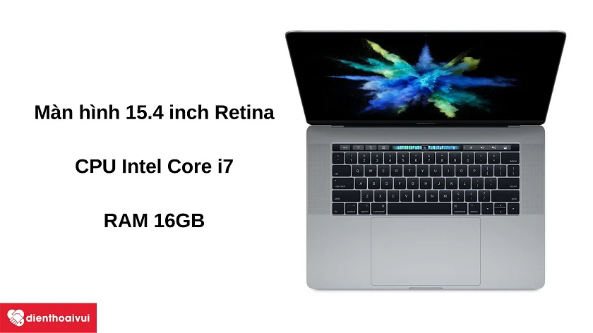 Laptop Macbook Pro 2017 - M&agrave;n h&igrave;nh 15 inch, chip Intel Core i7, l&ecirc;n đến 16GB RAM