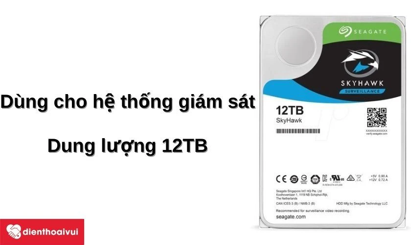Chuy&ecirc;n d&ugrave;ng cho hệ thống gi&aacute;m s&aacute;t, dung lượng lưu trữ lớn