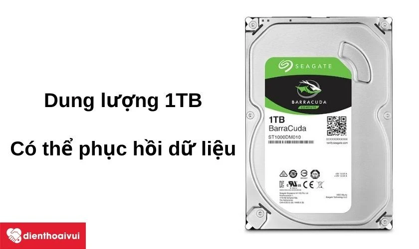 Dung lượng l&ecirc;n đến 1TB v&agrave; sở hữu phần mềm phục hồi dữ liệu