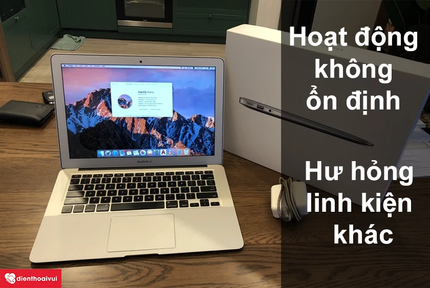Macbook Air 2016 bị sập nguồn tắt m&aacute;y li&ecirc;n tục khi sử dụng