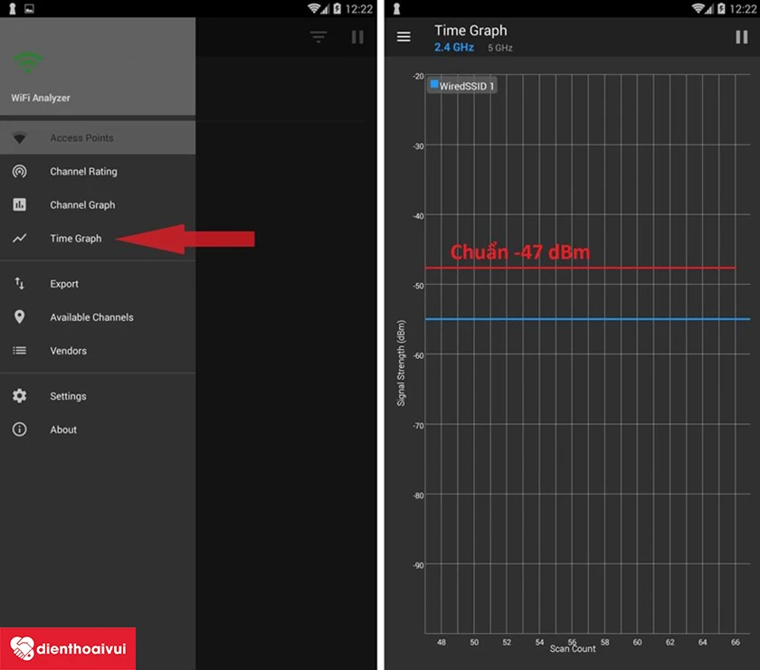 tải về v&agrave; sử dụng ứng dụng WiFiAnalyzer