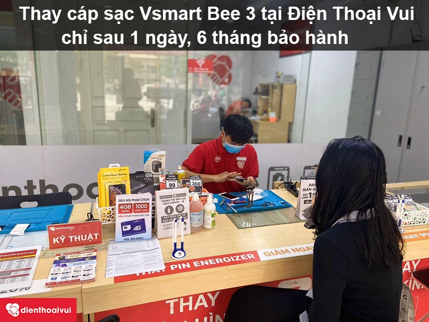 Thay cáp sạc Vsmart Bee 3 uy tín, giá tốt tại Điện Thoại Vui