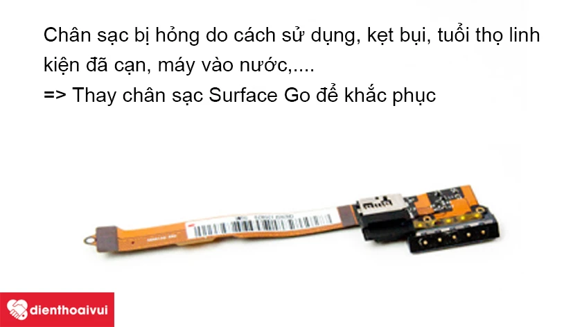 Nguyên nhân và cách khắc phục chân sạc Surface Go bị hỏng