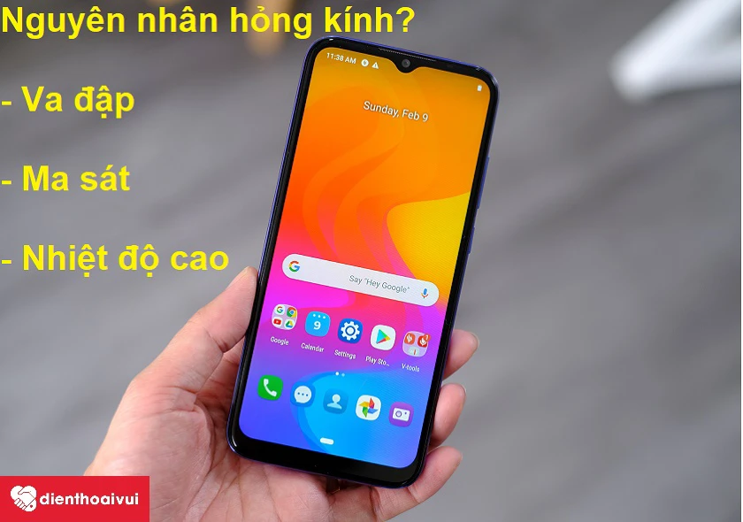 Ph&acirc;n biệt giữa lỗi mặt k&iacute;nh v&agrave; lỗi m&agrave;n h&igrave;nh ở Vsmart Joy 3