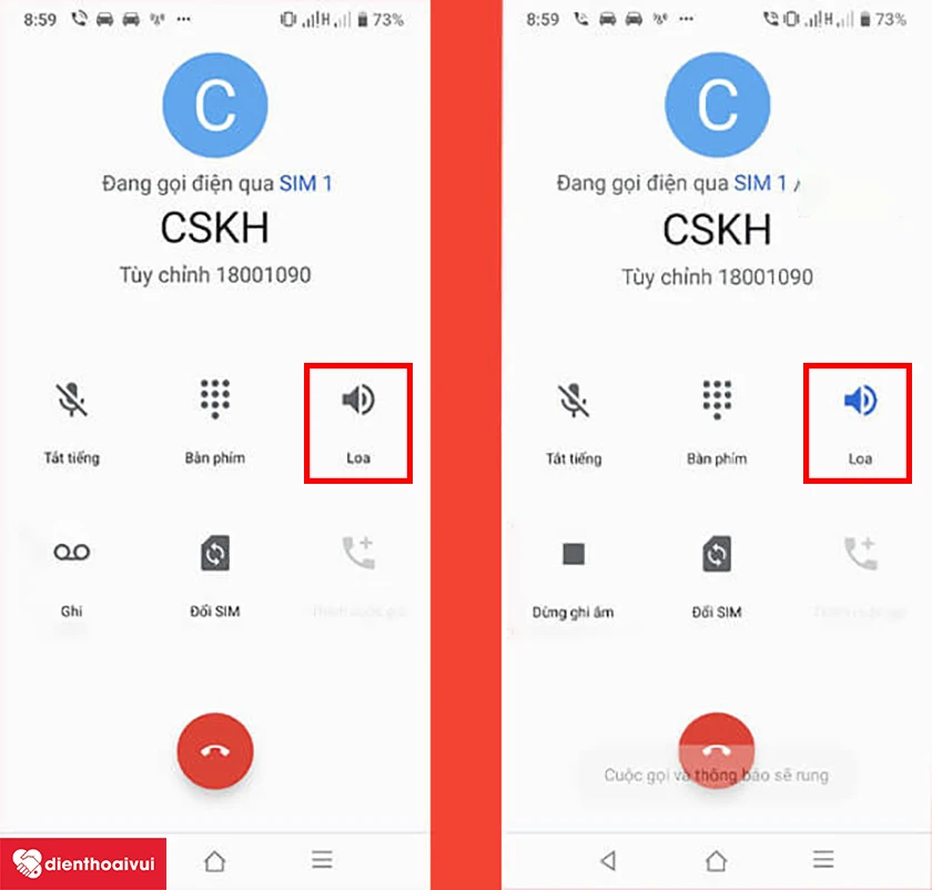 Thực hiện cuộc gọi để kiểm tra chất lượng loa trong