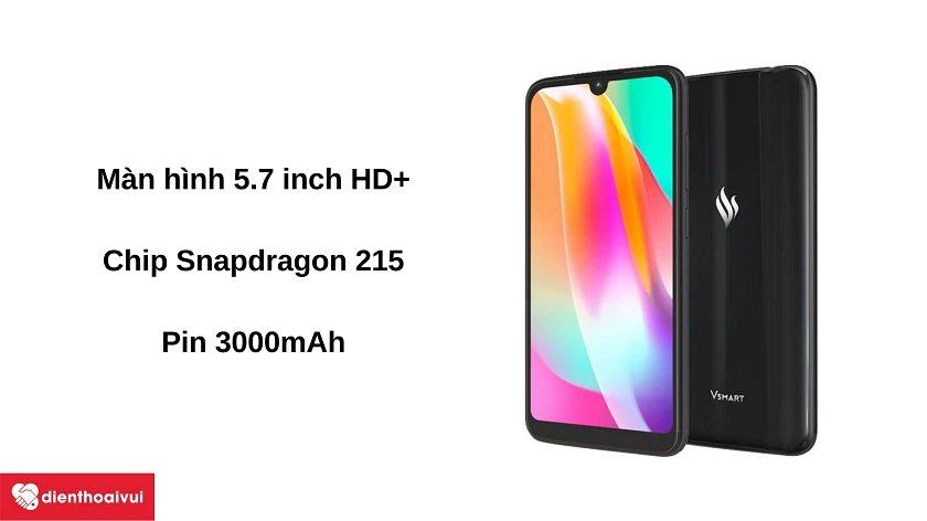 Điện thoại Vsmart Star - Màn hình 5.7 inch, chip Snapdragon 215, camera kép 8+2MP, pin 3000mAh