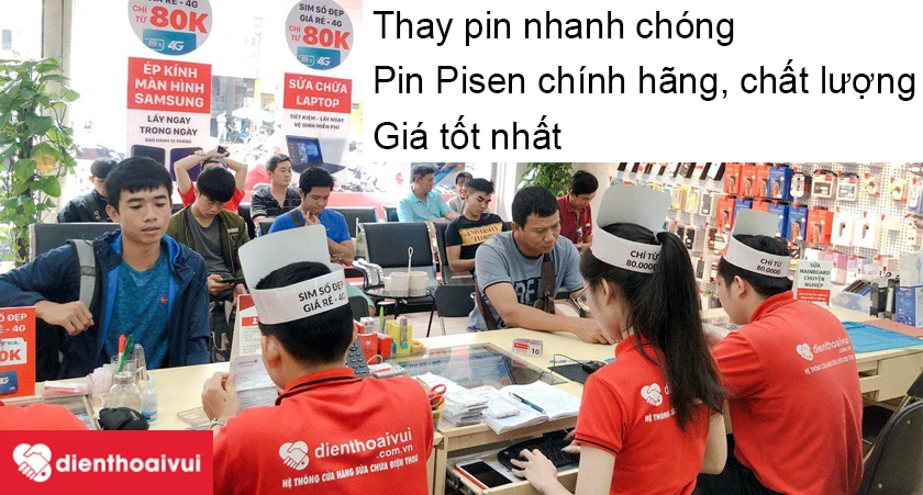 Thay pin Pisen Samsung Galaxy S6 EDGE uy t&iacute;n, gi&aacute; tốt nhất tại Điện Thoại Vui