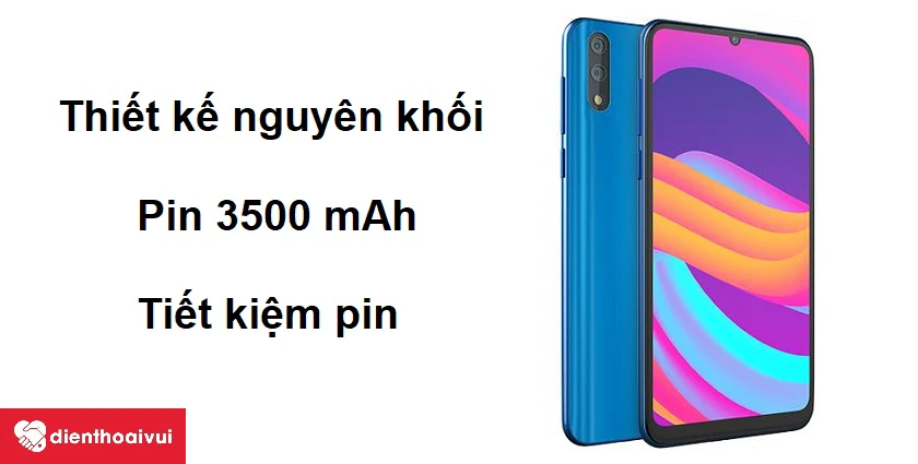 Thiết kế nguy&ecirc;n khối với khung v&agrave; mặt lưng nhựa c&ugrave;ng t&iacute;nh năng tiết kiệm pin