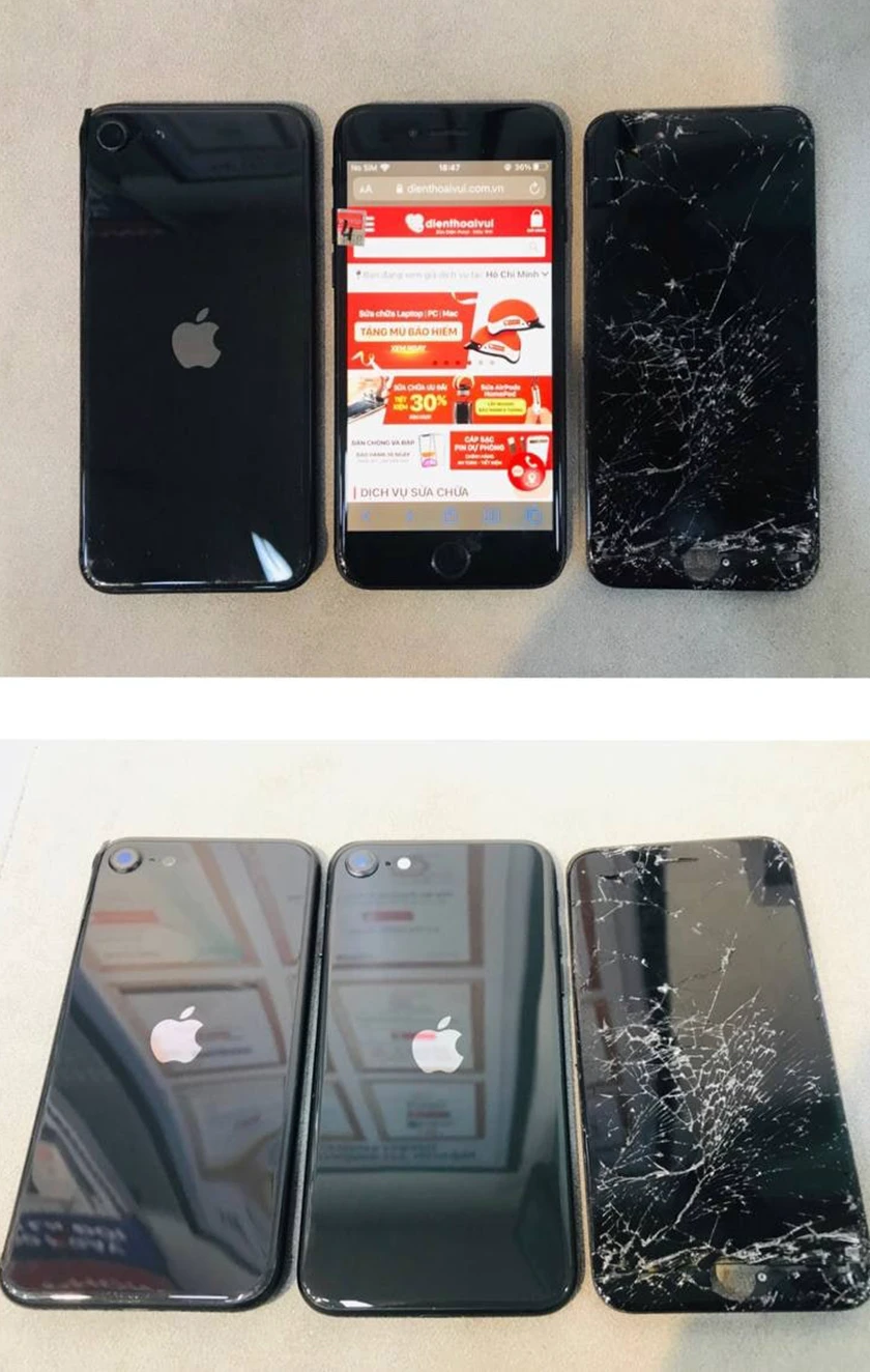 m&agrave;n h&igrave;nh điện thoại của iphone sau khi được sửa chữa tại hệ thống điện thoại vui