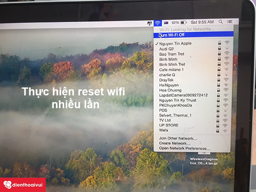 Sửa lỗi wifi Macbook Pro 2017 nhanh chóng
