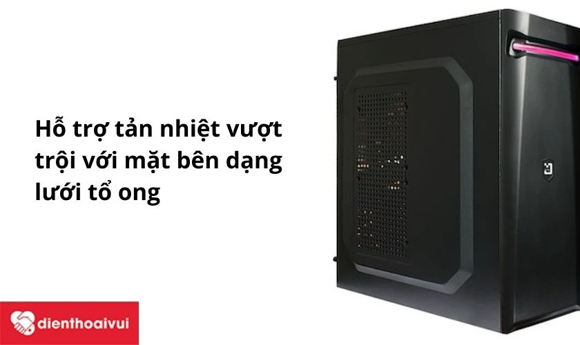 Th&ugrave;ng case m&aacute;y t&iacute;nh JETEK X9151 hỗ trợ hệ thống tản nhiệt lưới tổ ong