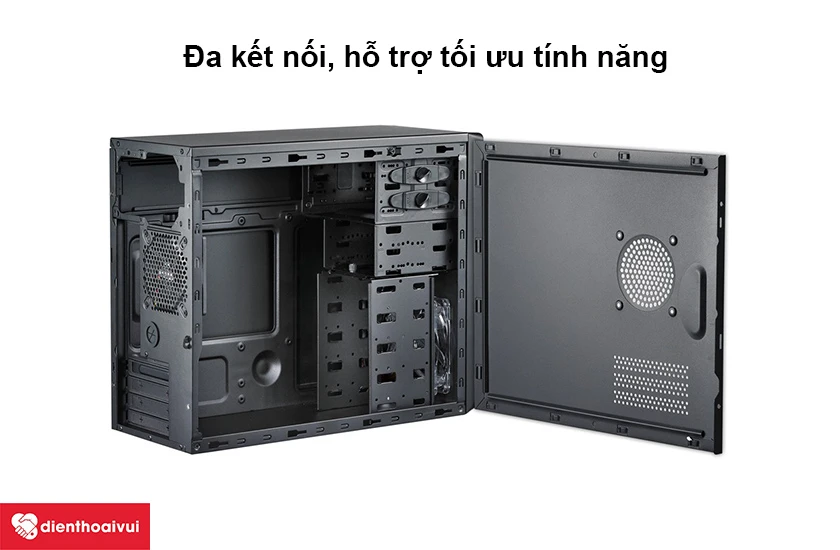 Case m&aacute;y t&iacute;nh Cooler Master Elite 343 hỗ trợ đa kết nối, hỗ trợ tối ưu t&iacute;nh năng