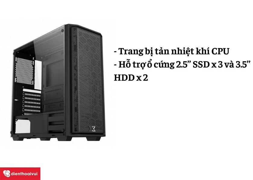 Th&ugrave;ng case m&aacute;y t&iacute;nh Xigmatek Mercury thao t&aacute;c với CPU dễ d&agrave;ng hơn