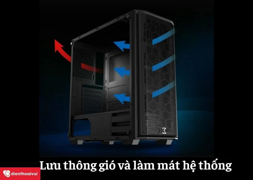 Th&ugrave;ng Case Xigmatek Mercury c&oacute; thiết kế bắt mắt v&agrave; lưu th&ocirc;ng gi&oacute; kh&aacute; hiệu quả