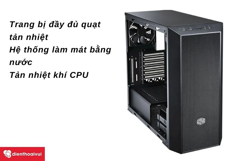 Case Cooler Master MasterBox 5 Black Window c&oacute; hệ thống l&agrave;m m&aacute;t hiện đại