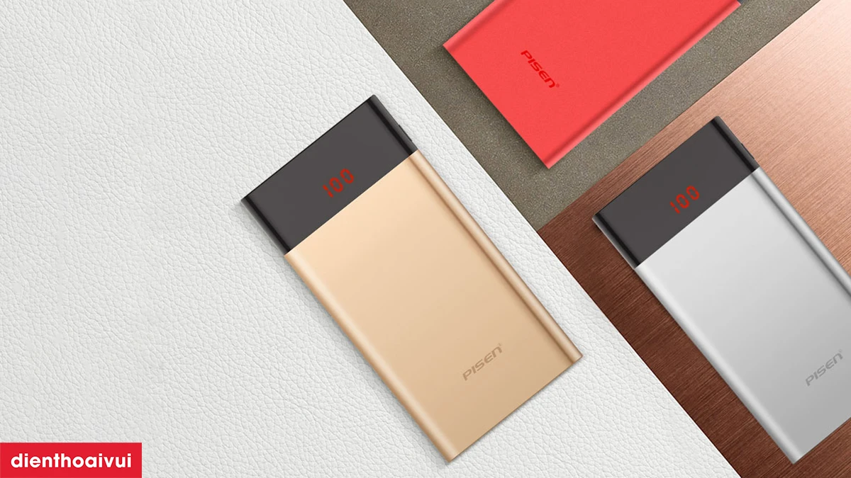 Đ&aacute;nh gi&aacute; thiết kế Pin dự ph&ograve;ng PISEN Color Power Pro 10.000 mAh