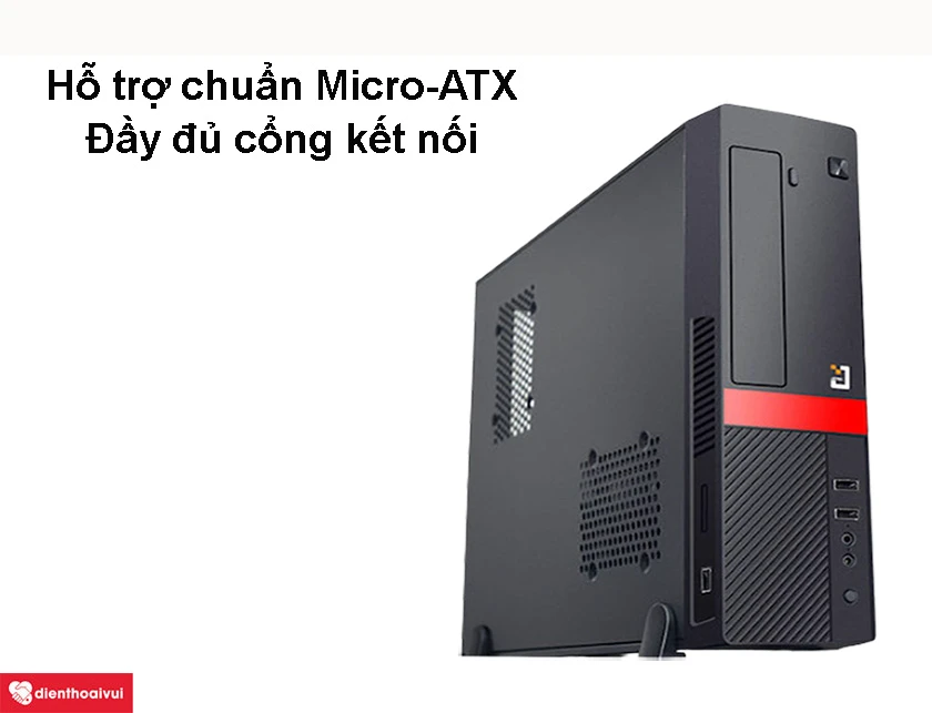 Th&ugrave;ng Case JETEK I8311BR hỗ trợ chuẩn mainboard Micro-ATX