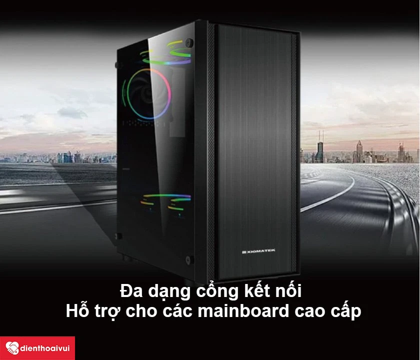 th&ugrave;ng Case Xigmatek Athena trang bị đa dạng cổng kết nối 