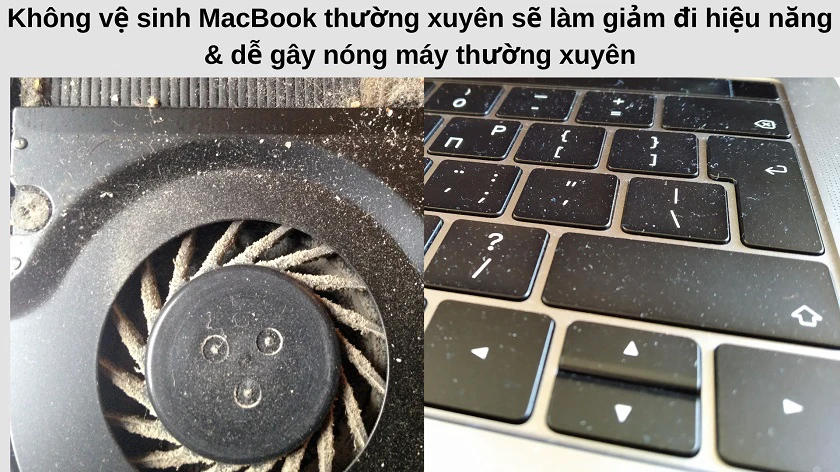 Các l&ocirc;̃i thường gặp khi kh&ocirc;ng v&ecirc;̣ sinh, bảo dưỡng MacBook thường xuy&ecirc;n