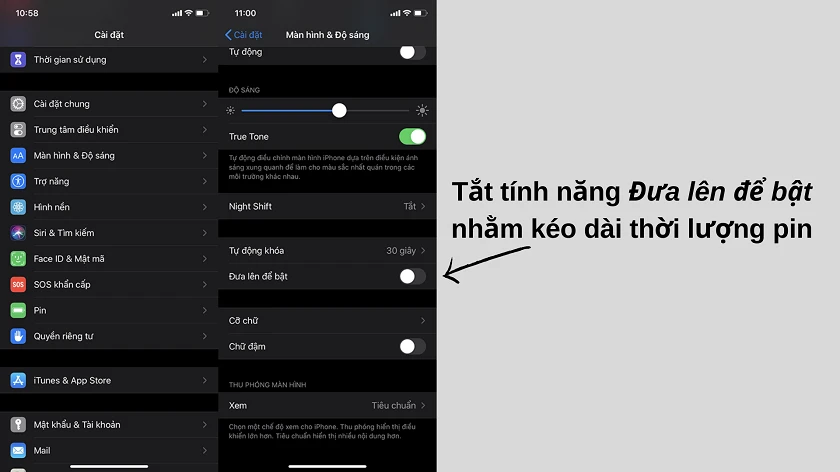 Tắt tính năng 