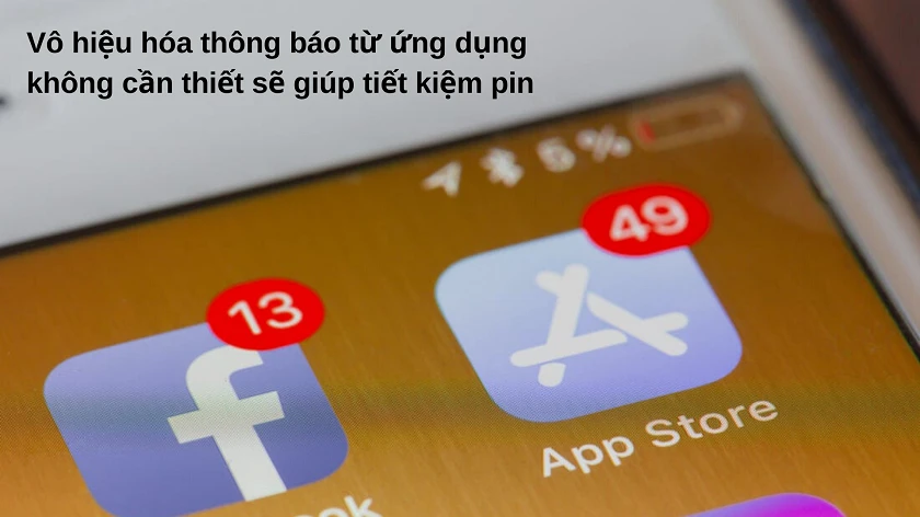 C&aacute;ch tiết kiệm pin cho iPhone bằng việc tắt các th&ocirc;ng báo kh&ocirc;ng c&acirc;̀n thi&ecirc;́t