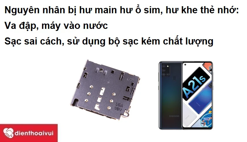 Nguy&ecirc;n nh&acirc;n dẫn đến việc điện thoại Samsung bị hư main hư ổ sim, hư khe thẻ nhớ