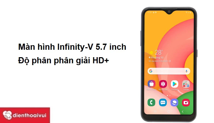 M&agrave;n h&igrave;nh Infinity-V 5.7 inch, độ ph&acirc;n ph&acirc;n giải HD+