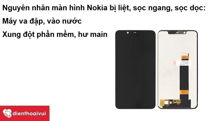 Những nguyên nhân làm màn hình điện thoại Nokia bị liệt, sọc ngang, sọc dọc