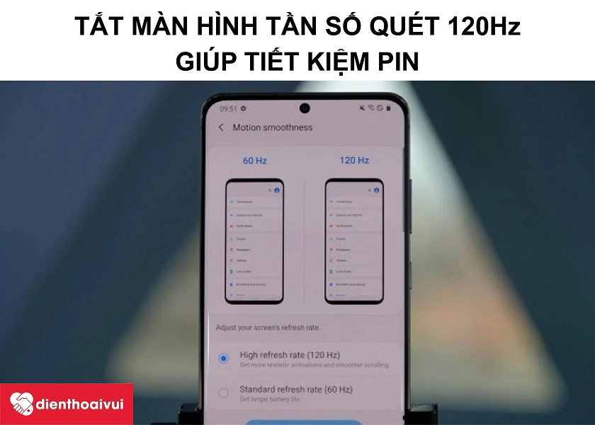 Tắt màn hình tần số quét 120Hz