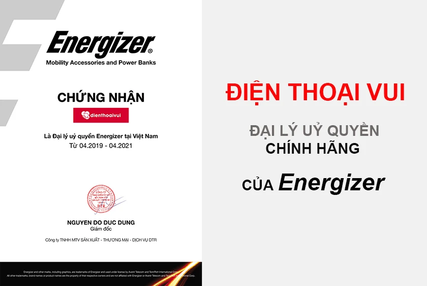 Điện thoại Vui - đại l&yacute; ủy quyền ch&iacute;nh h&atilde;ng của Energizer