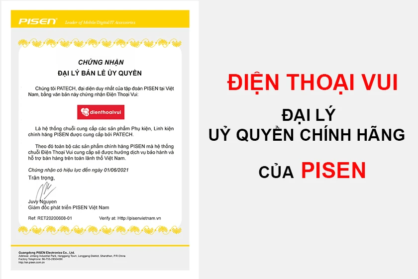 Điện thoại Vui - đại l&yacute; ủy quyền ch&iacute;nh h&atilde;ng của Pisen