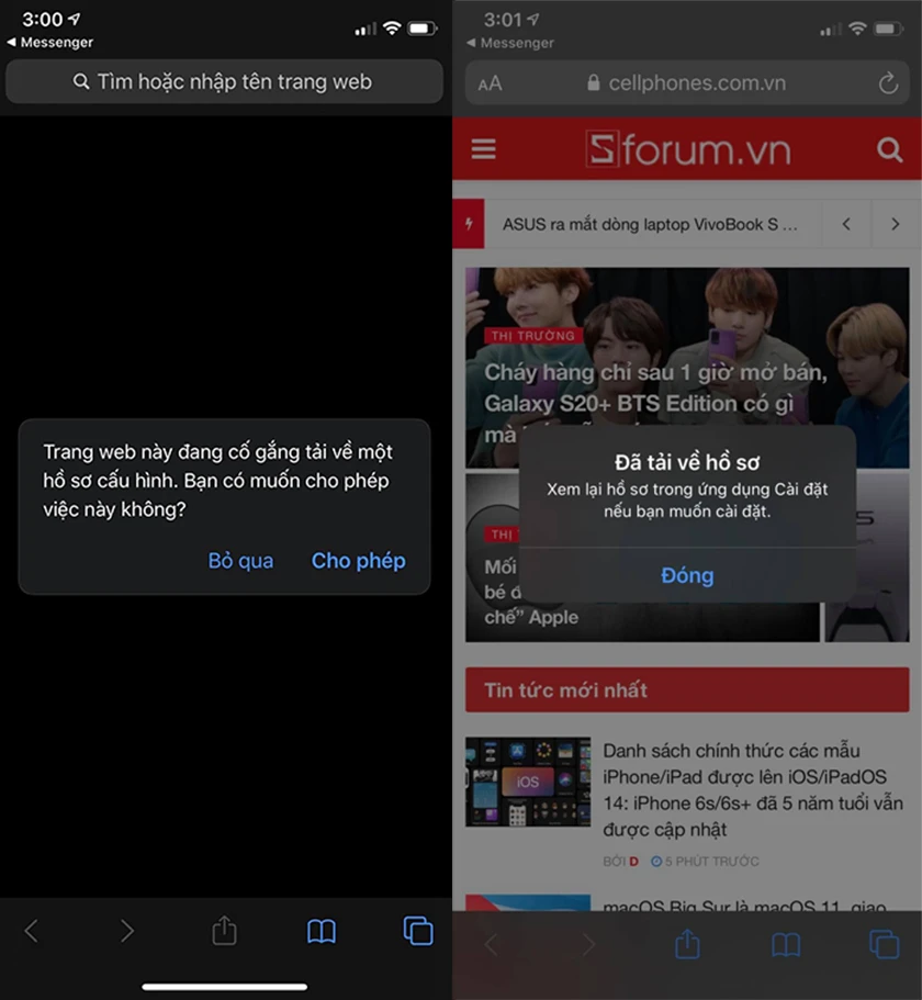 Hướng dẫn cách cài đặt, download iOS 14 thông qua tệp cấu hình