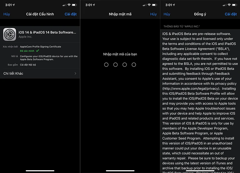 Hướng dẫn c&aacute;ch c&agrave;i đặt, download iOS 14 th&ocirc;ng qua tệp cấu h&igrave;nh