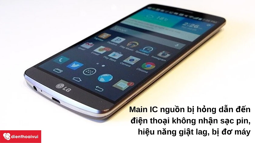 Những d&acirc;́u hi&ecirc;̣u cho th&acirc;́y bạn c&acirc;̀n thay main IC ngu&ocirc;̀n đi&ecirc;̣n thoại LG