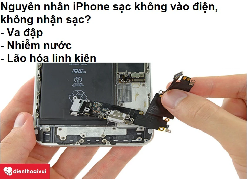 Nguy&ecirc;n nh&acirc;n dẫn đến việc iPhone 6, 6S Plus, 7 Plus, 8 Plus sạc kh&ocirc;ng v&agrave;o điện, kh&ocirc;ng nhận sạc