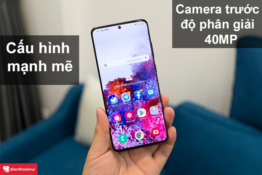 Camera trước S20 Ultra - độ ph&acirc;n giải l&ecirc;n đến 40MP