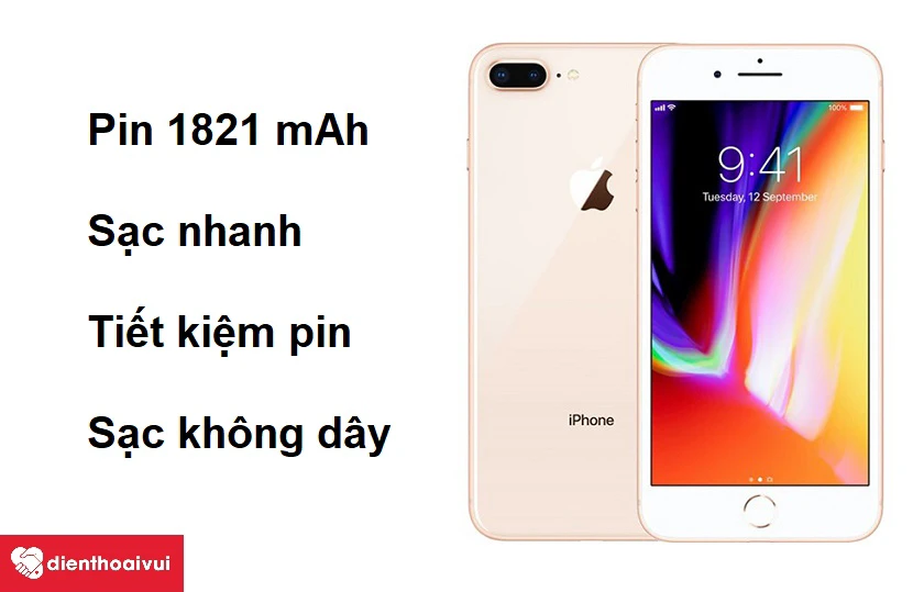 Dung lượng pin 1821 mAh cùng những tính năng sạc nhanh, sạc không dây