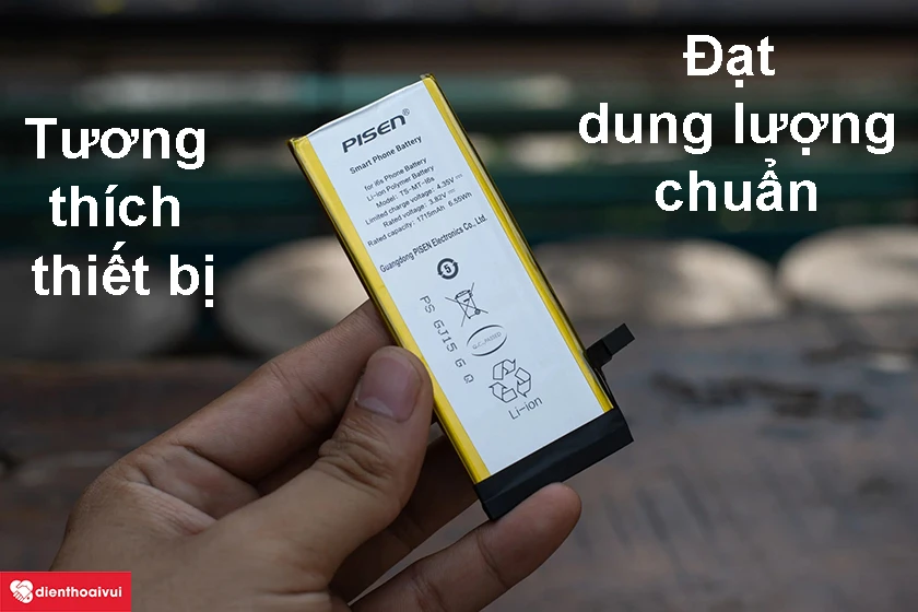 Pin ch&iacute;nh h&atilde;ng Pisen cho iPhone SE đạt dung lượng chuẩn ho&agrave;n to&agrave;n tương th&iacute;ch