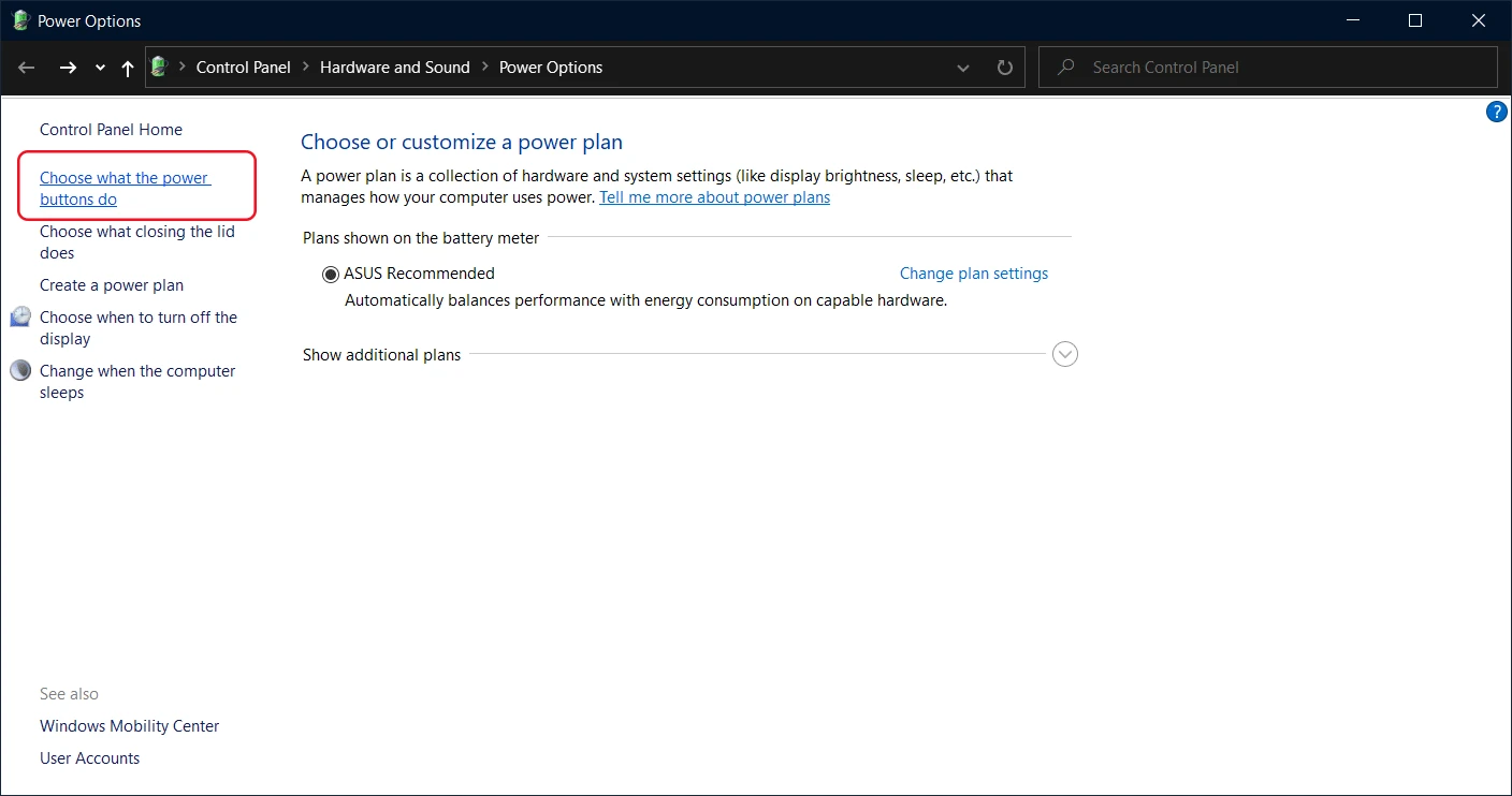 Tắt nguồn m&aacute;y t&iacute;nh bằng n&uacute;t Power tr&ecirc;n Windows 10