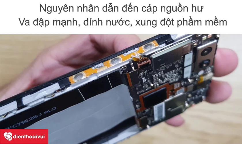 Nguy&ecirc;n nh&acirc;n dẫn đến d&acirc;y c&aacute;p nguồn điện thoại Xiaomi bị đứt, bị hỏng