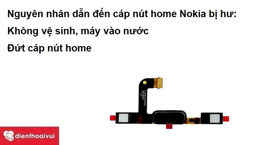 Nguy&ecirc;n nh&acirc;n dẫn đến c&aacute;p n&uacute;t home Nokia bị hư